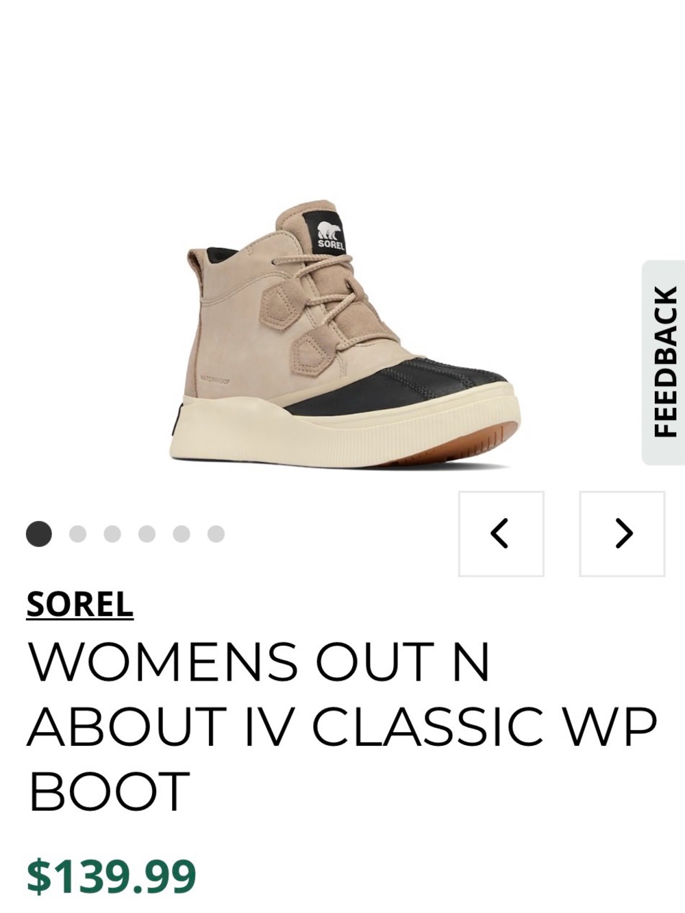 Sorel out n about waterproof boots worn 1x 39 or 8
